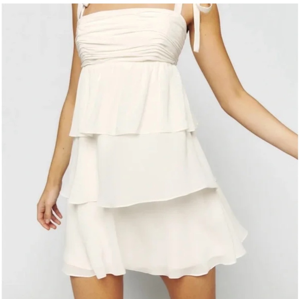 Reformation Cream Layered Dress